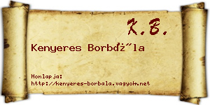 Kenyeres Borbála névjegykártya