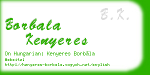 borbala kenyeres business card